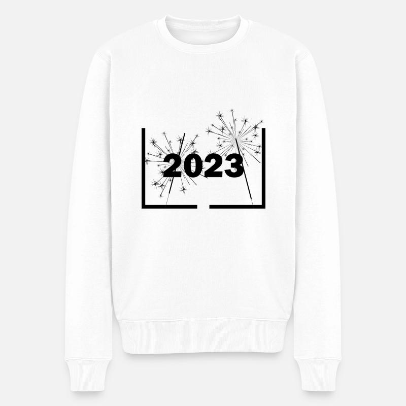 Silvester Neujahr 2023 - Männer Premium Bio Pullover - Weiß