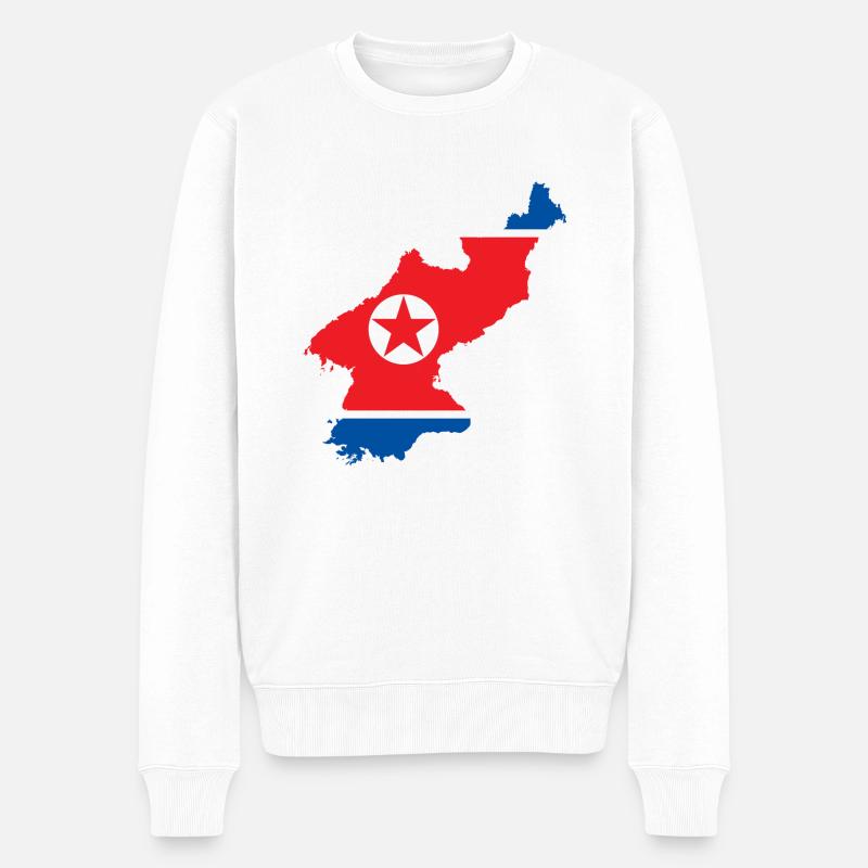 NORDKOREA KOREA KOREANISCH KOMMUNISMUS GESCHENK - Männer Premium Bio Pullover - Weiß