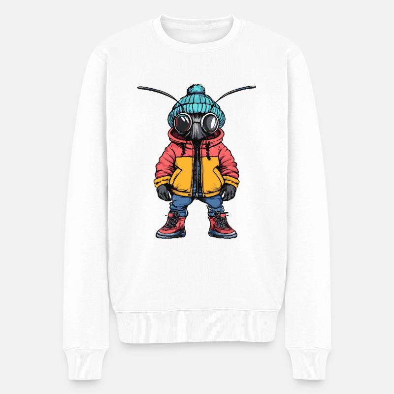 Ameise Lustig Winter - Männer Premium Bio Pullover - Weiß