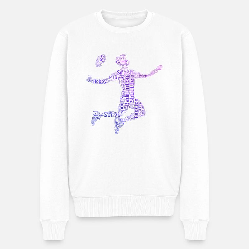 Herren Badmintonspieler Federball Badminton - Männer Premium Bio Pullover - Weiß