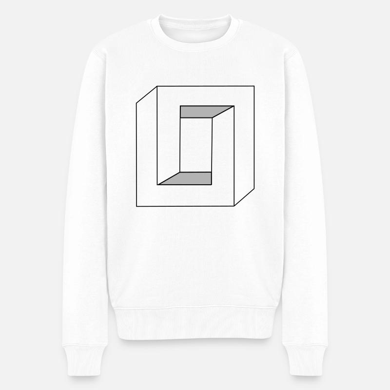 optische illusion 15 - Männer Premium Bio Pullover - Weiß
