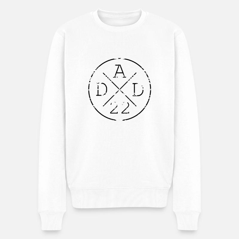 dad papa vater used vintage 2022 Geschenkidee - Männer Premium Bio Pullover - Weiß