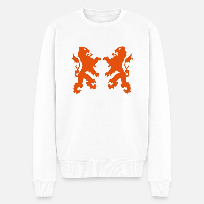 twee leeuwen - Männer Premium Bio Pullover - Weiß