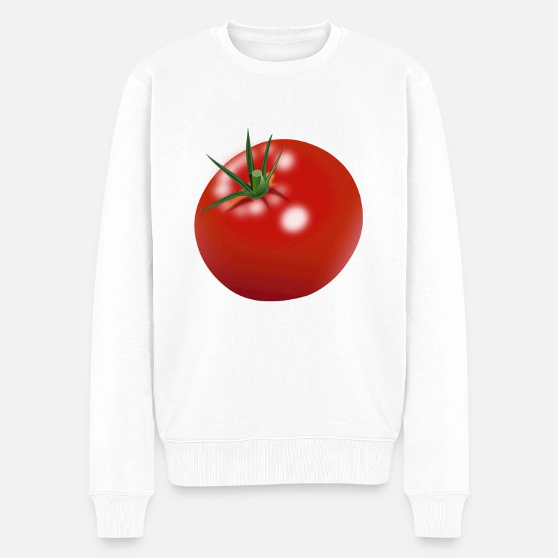 Tomate rouge - Pull Premium bio Homme - blanc