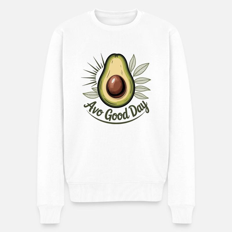 Avo Good Day - Männer Premium Bio Pullover - Weiß