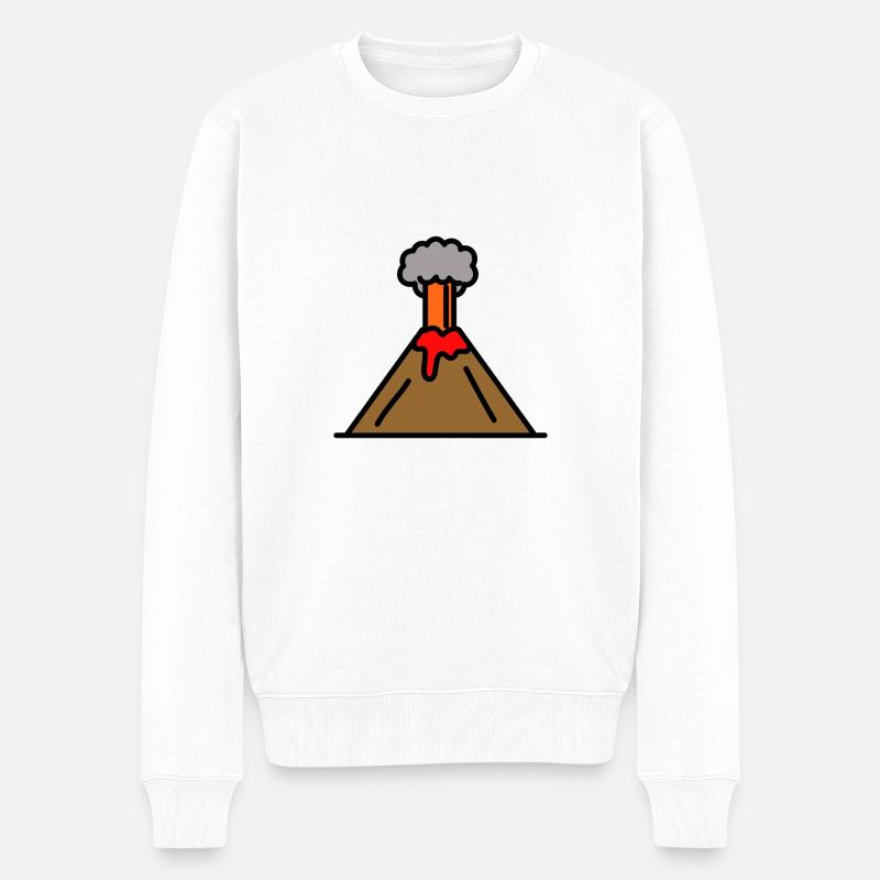 Vulkan - Männer Premium Bio Pullover - Weiß