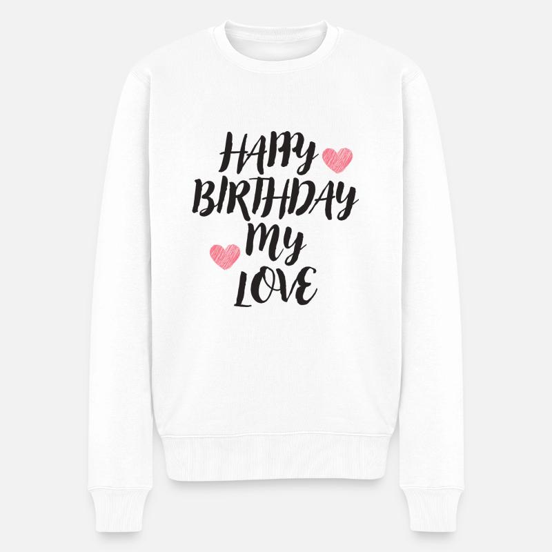Happy Birthday - Männer Premium Bio Pullover - Weiß