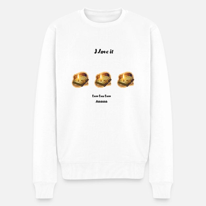 Drei Bücher - Männer Premium Bio Pullover - Weiß