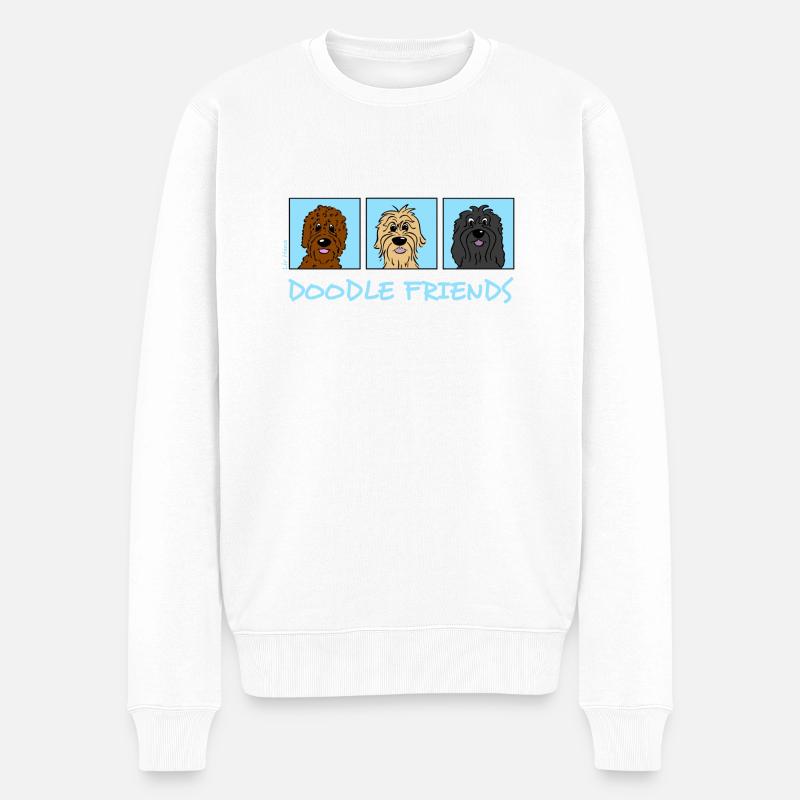 Doodle Friends - Männer Premium Bio Pullover - Weiß