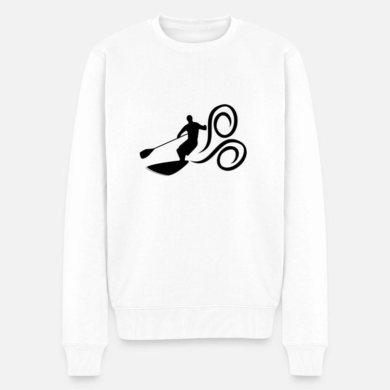Paddelsurfen - Männer Premium Bio Pullover - Weiß
