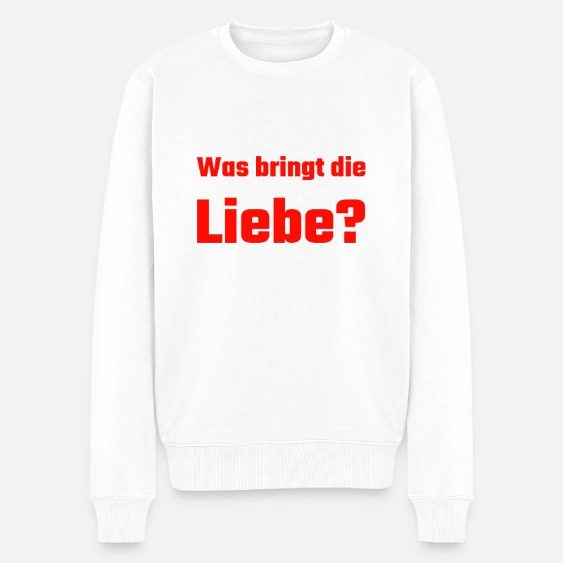 Single Liebe Love - Männer Premium Bio Pullover - Weiß
