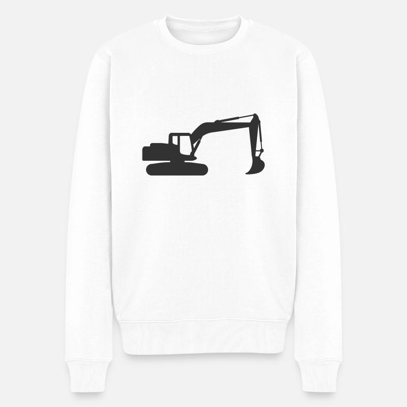 SYMBOL FÜR BAGGER-LOGO - Männer Premium Bio Pullover - Weiß