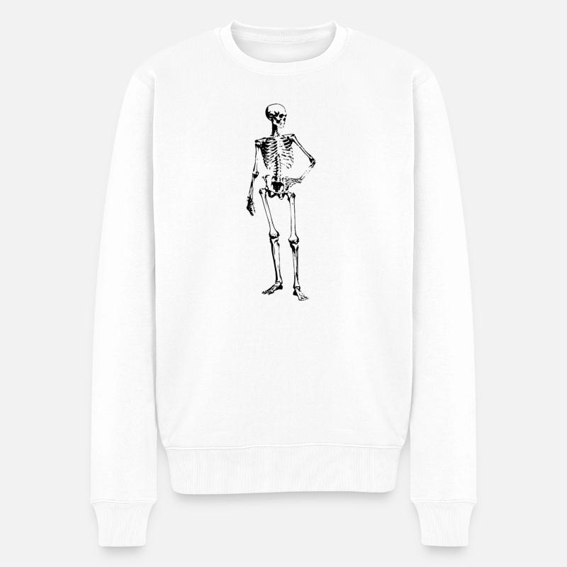 Skelett - Männer Premium Bio Pullover - Weiß