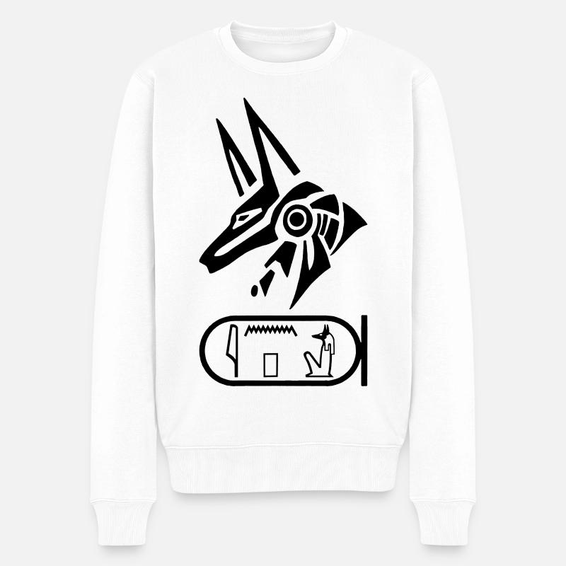 Dieu Anubis (noir) - Pull Premium bio Homme - blanc