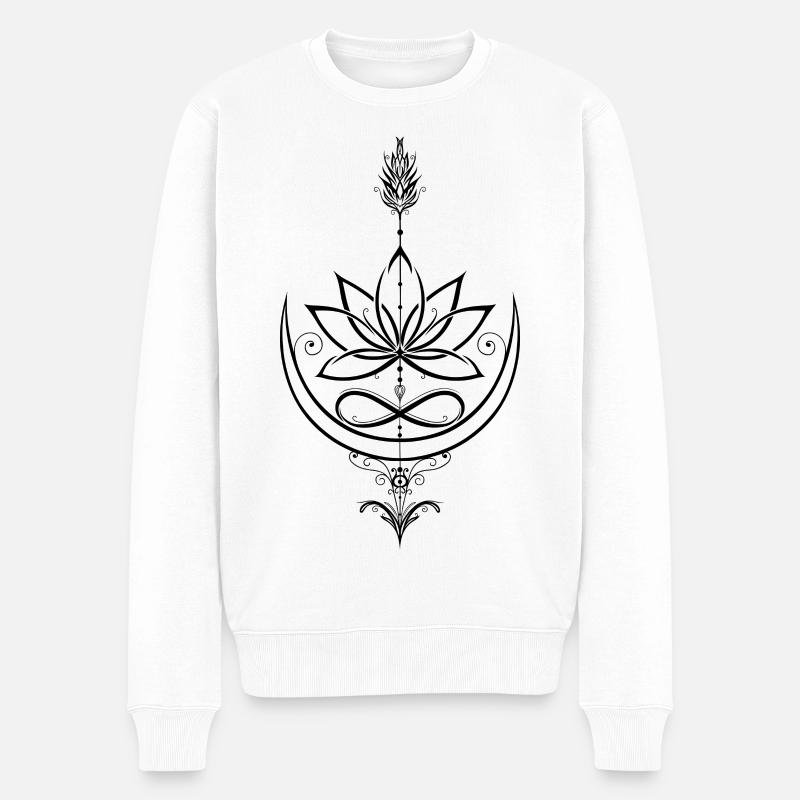 Lotus Fleur de Lotus Yoga Flèche - Pull Premium bio Homme - blanc