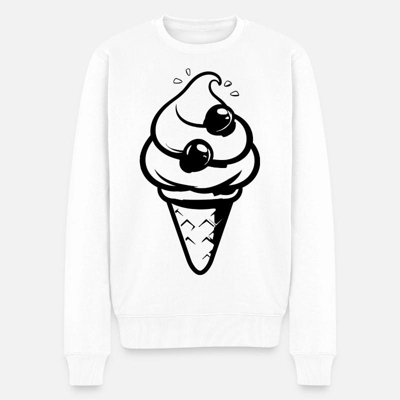 Eistüte - Männer Premium Bio Pullover - Weiß