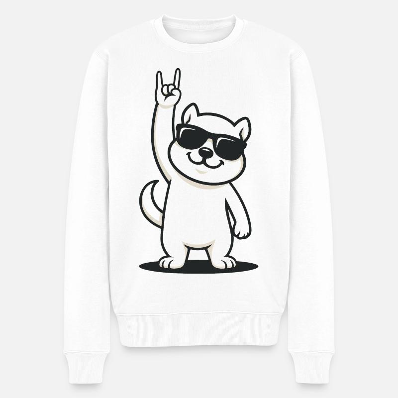 Rockin' Squirrel - Männer Premium Bio Pullover - Weiß