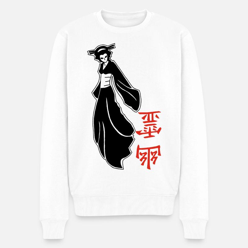Fantôme japonais noir et blanc - Pull Premium bio Homme - blanc