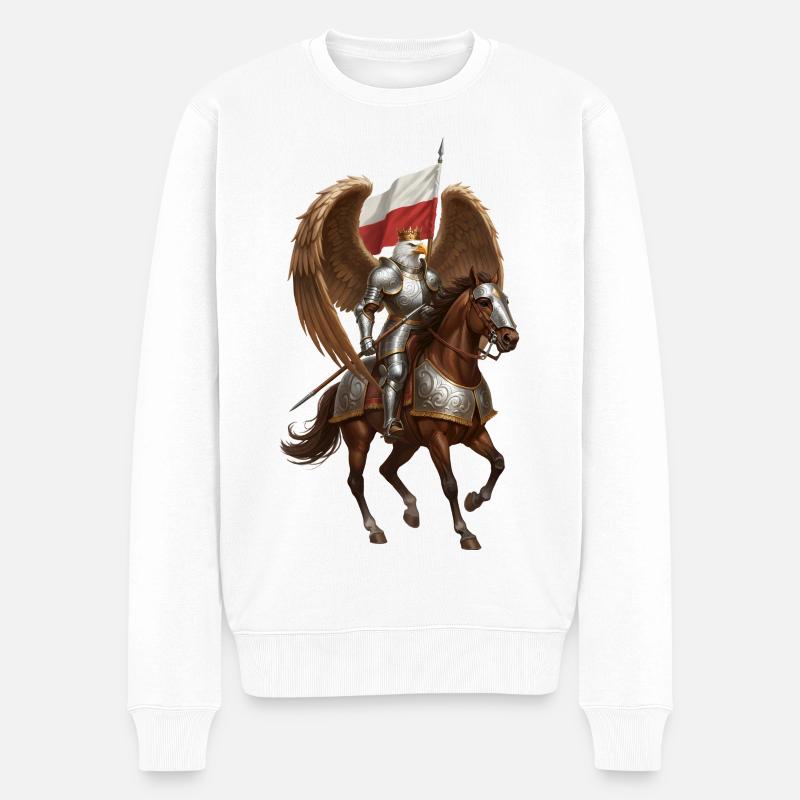 Aigle polonais cavalier de hussard ailé - Pull Premium bio Homme - blanc