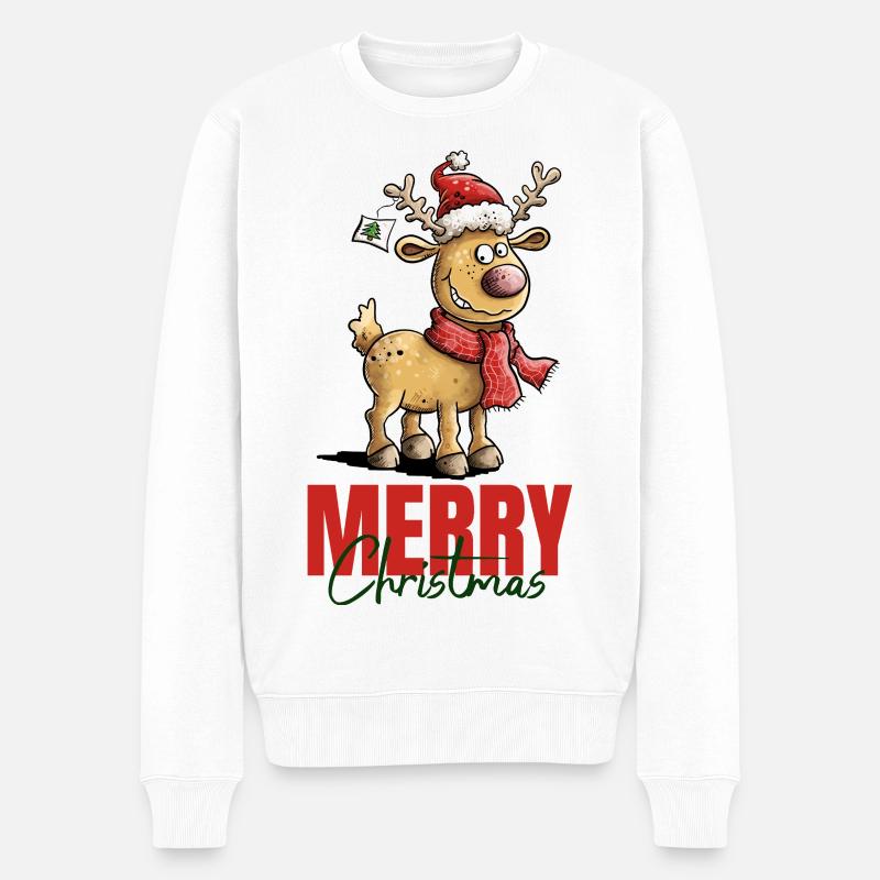 Joyeux Noël Rennes, Noël - Pull Premium bio Homme - blanc