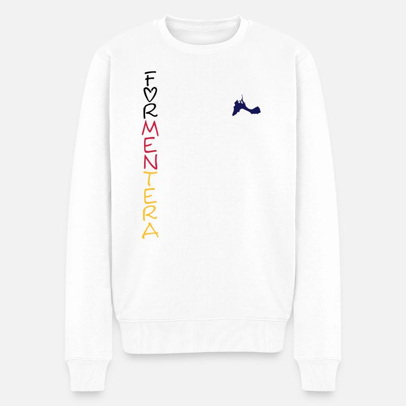 INSEL - Männer Premium Bio Pullover - Weiß