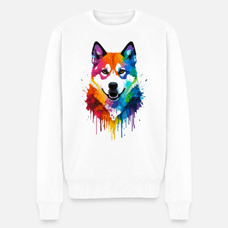 Akita - Männer Premium Bio Pullover - Weiß