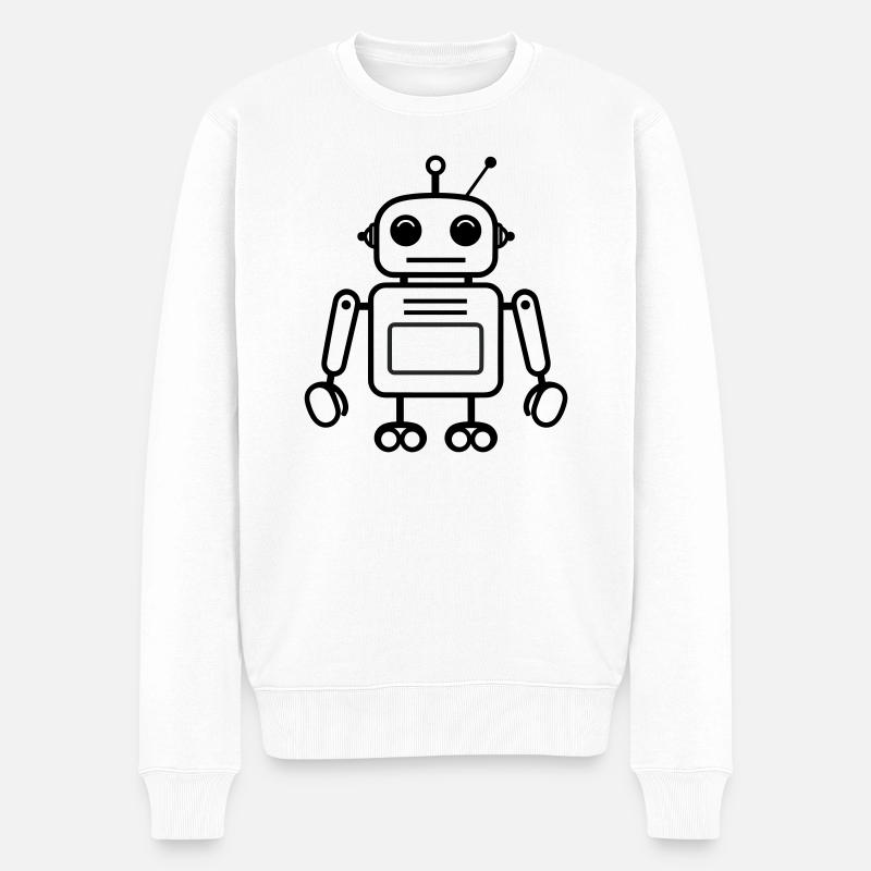 robot - Pull Premium bio Homme - blanc