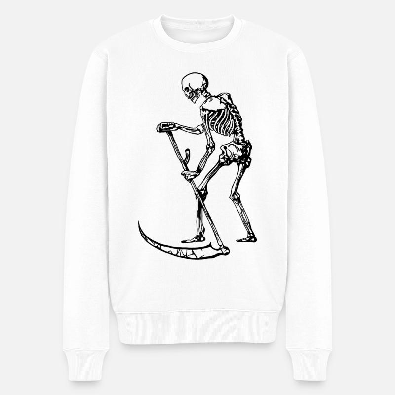Skelett - Männer Premium Bio Pullover - Weiß