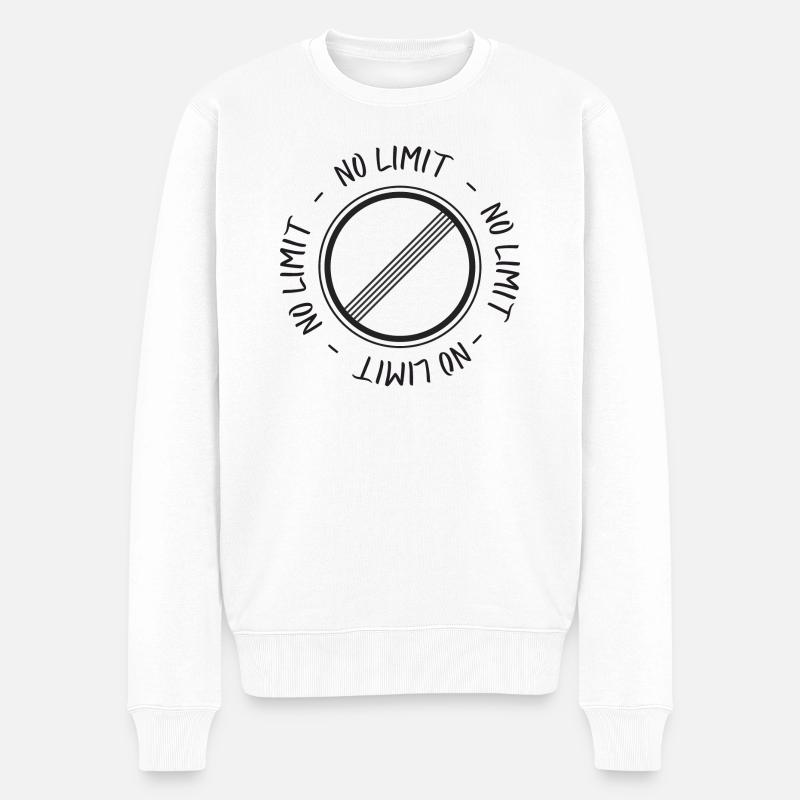 No Limit - Männer Premium Bio Pullover - Weiß