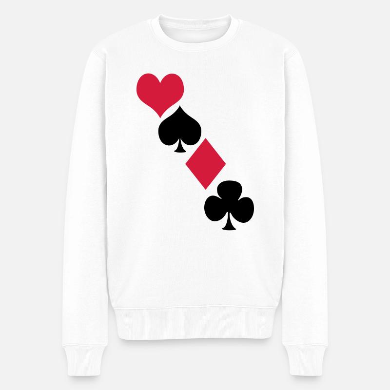 Kartendeck - Männer Premium Bio Pullover - Weiß