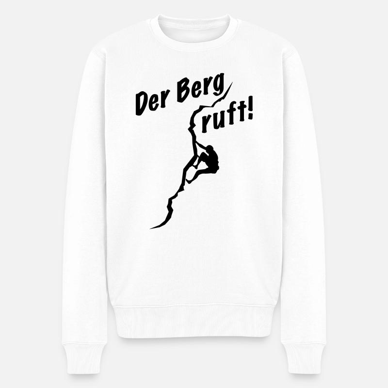 Der Berg ruft - Männer Premium Bio Pullover - Weiß