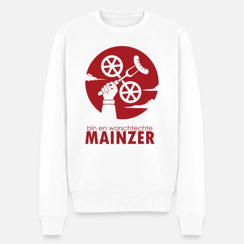 bin en worschtechte Mainzer T-Shirt - Männer Premium Bio Pullover - Weiß