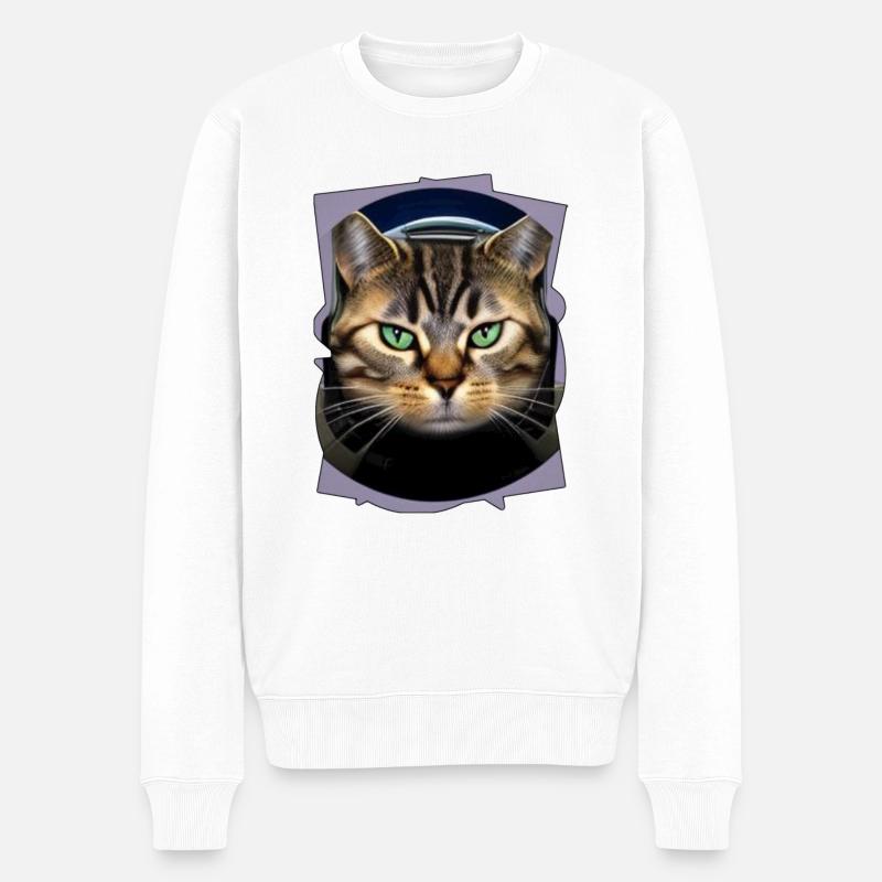 Space Cat 2 - Pull Premium bio Homme - blanc