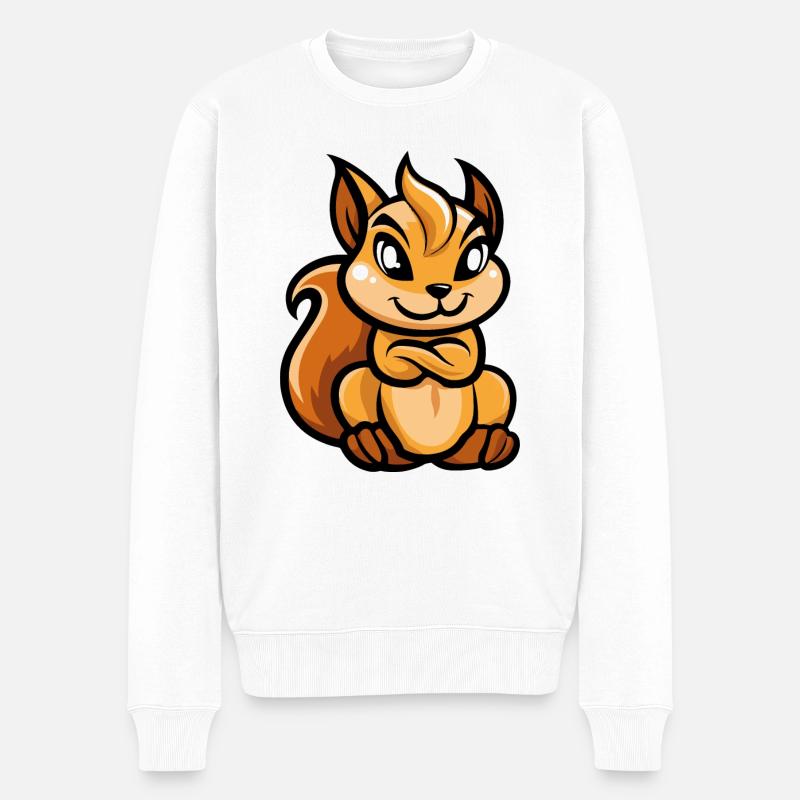Eichhörnchen Comic - Männer Premium Bio Pullover - Weiß