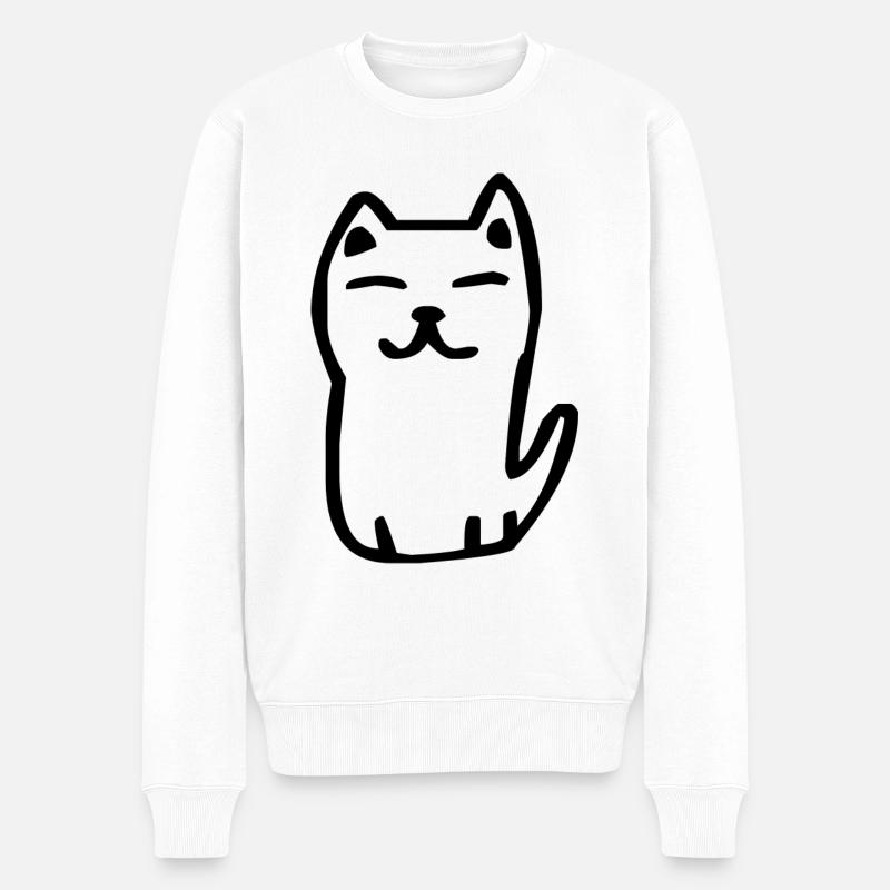 Drôle de chat peint - Pull Premium bio Homme - blanc