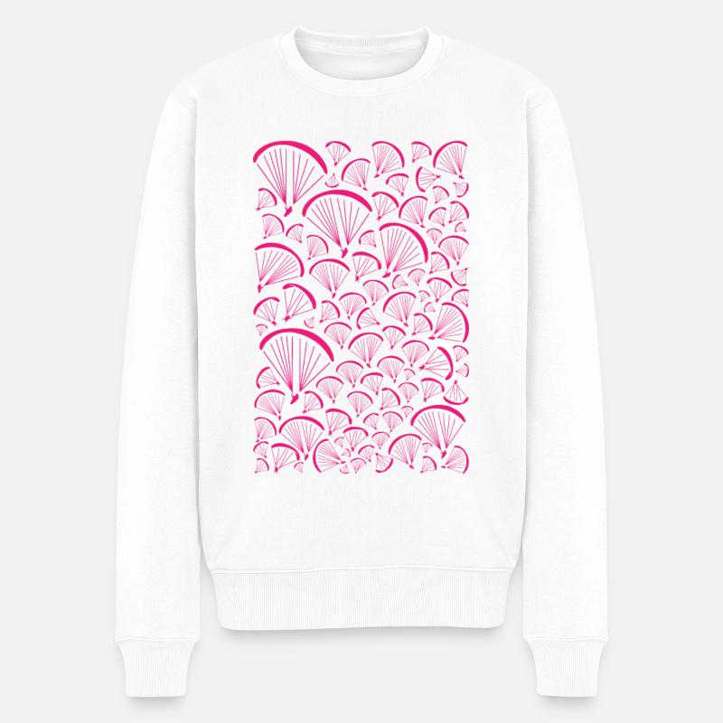 Paragliders pink - Männer Premium Bio Pullover - Weiß