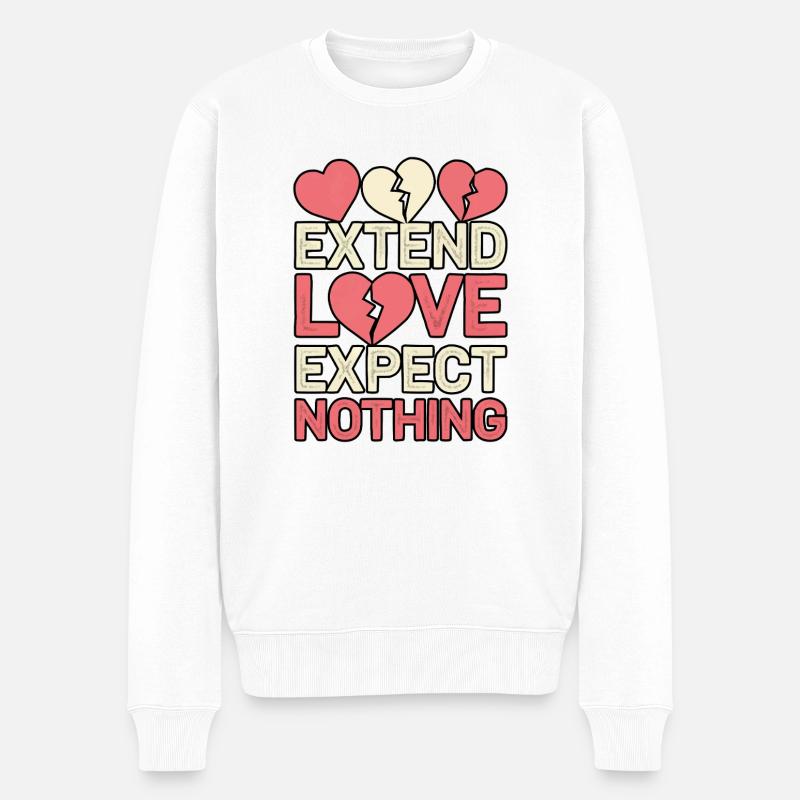 Compassion Humanité Motivation Empathie Gentillesse - Pull Premium bio Homme - blanc