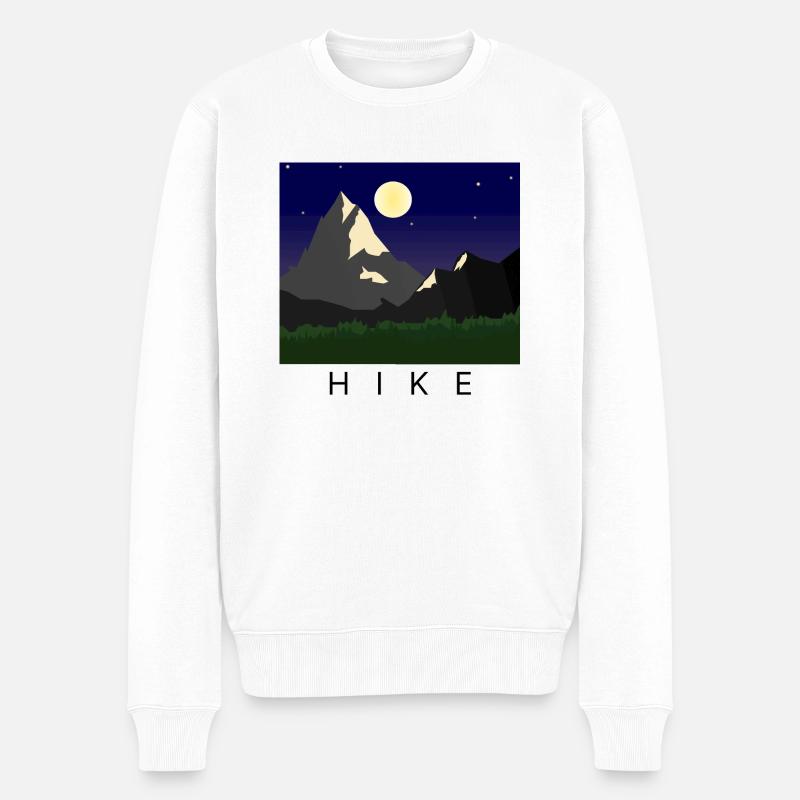 Hike Outdoor Natur - Männer Premium Bio Pullover - Weiß