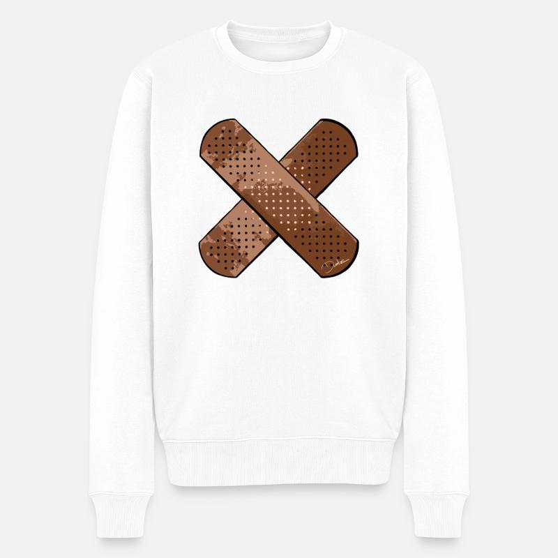 Pflaster - Männer Premium Bio Pullover - Weiß