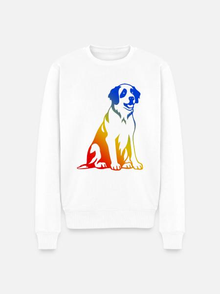 Saint Bernard Hund - Männer Premium Bio Pullover - Weiß