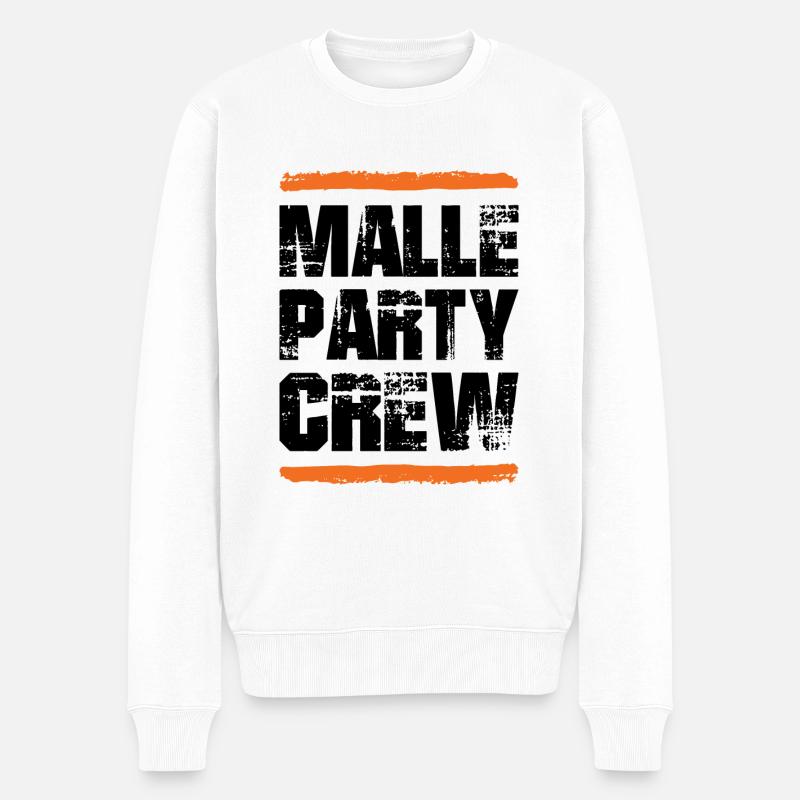 Malle Party Crew - Pull Premium bio Homme - blanc