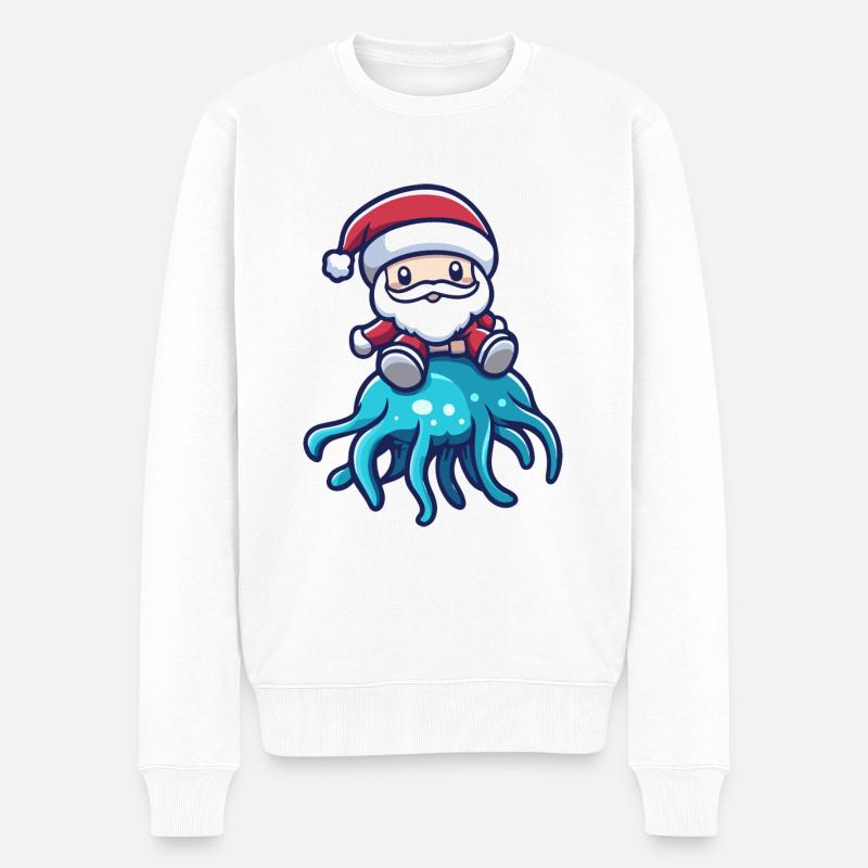 Méduse Père Noël - Pull Premium bio Homme - blanc