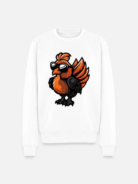 Truthahn Tier - Männer Premium Bio Pullover - Weiß
