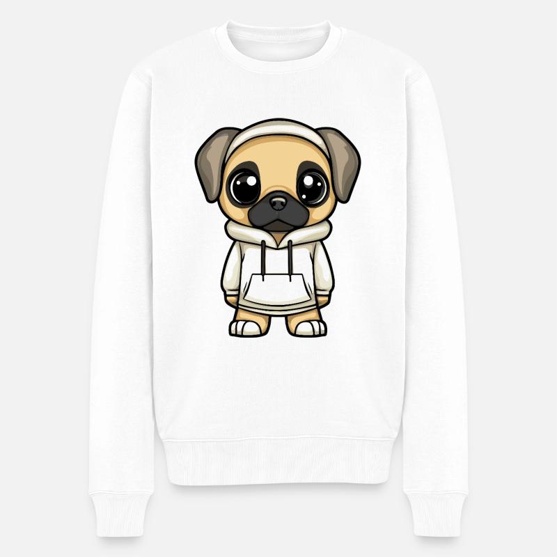 Boxer Chien Drôle - Pull Premium bio Homme - blanc