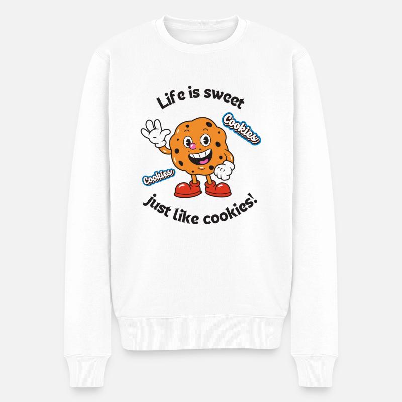 Just like Cookies - Männer Premium Bio Pullover - Weiß