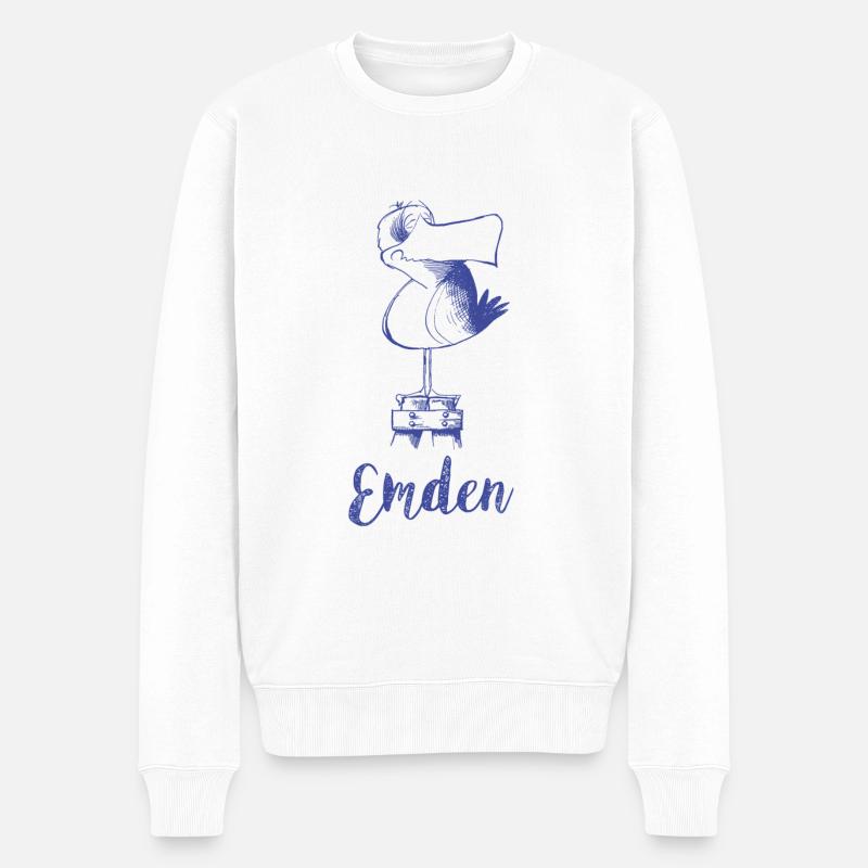 Moewe Emden - Männer Premium Bio Pullover - Weiß