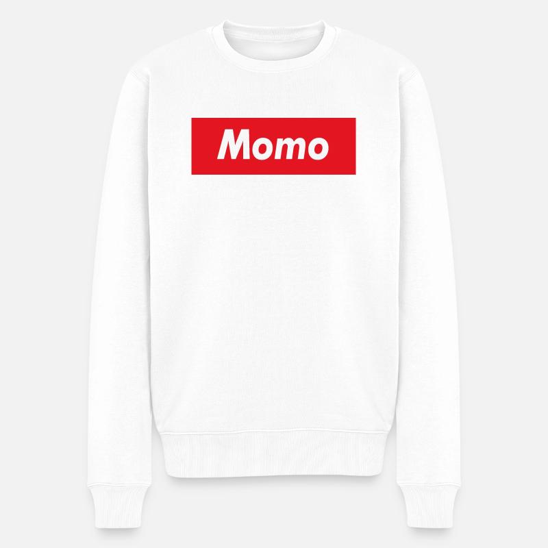 Momo bande rouge - Pull Premium bio Homme - blanc