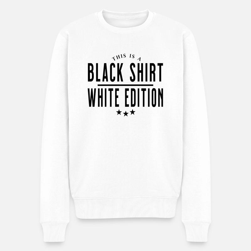 Black Shirt...white Edition - Männer Premium Bio Pullover - Weiß