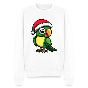 Papagai Weihnachten Christmas - Männer Premium Bio Pullover - Weiß - Vorne - Thijin (182cm)
