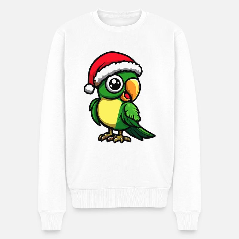 Papagai Weihnachten Christmas - Männer Premium Bio Pullover - Weiß
